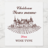 名前のワインラベル伝統的をシャトー ワインラベル (シングルラベル)