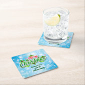 名前の一致するメリークリスマスブルースクエアパペを追加 スクエアペーパーコースター (インサイチュ)