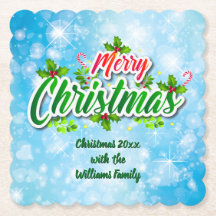 名前の一致するメリークリスマスブルー紙コーストの追加