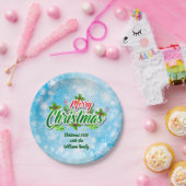 名前の一致するMerry Christmas Blueを追加7" ペーパープレート (パーティー)
