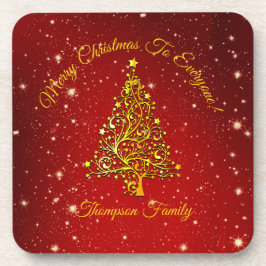 名前の一致セットクリスマスレッド懸命プラスチックを追加 コースター