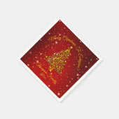 名前の一致セットクリスマスレッド金ゴールドツリーの追加 スタンダードカクテルナプキン (角)