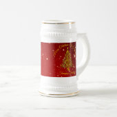 名前の一致セットクリスマスレッド金ゴールドツリー星の追加 ビールジョッキ (正面右)