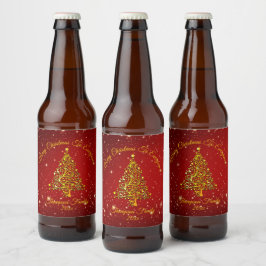 名前の一致セットクリスマスレッド金ゴールドツリー星の追加 ビールラベル