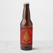 名前の一致セットクリスマスレッド金ゴールドツリー星の追加 ビールラベル (正面)