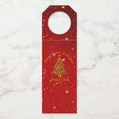 名前の一致セットクリスマスレッド金ゴールドツリー星の追加 ボトルネックタグ (正面)