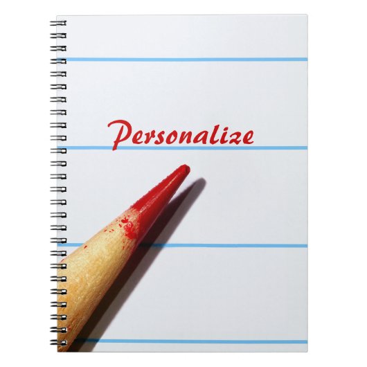 名前の並べられた紙の赤い先生の鉛筆 ノートブック (正面)