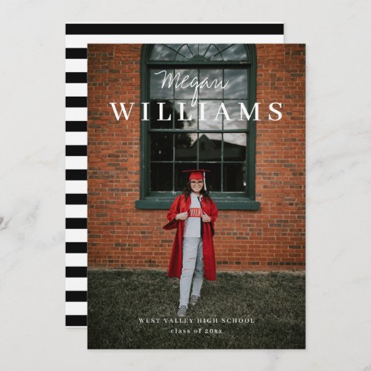 名前の中で写真研究発表カード 案内状 (正面/裏面)