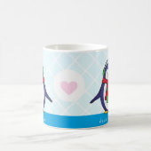 名前の付いたかわいいペンギンのクリスマス コーヒーマグカップ (中央)