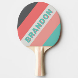 名前の付いたはっきりした日焼けストライプのサンゴ 卓球ラケット