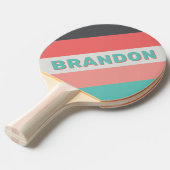名前の付いたはっきりした日焼けストライプのサンゴ 卓球ラケット (正面アングル)
