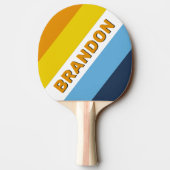 名前の付いたはっきりした石炭ストライプのの夜 卓球ラケット (裏面)