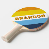 名前の付いたはっきりした石炭ストライプのの夜 卓球ラケット (正面アングル)