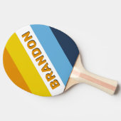 名前の付いたはっきりした石炭ストライプのの夜 卓球ラケット (横)