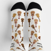 名前の付いたウクレレ模様 ソックス (上部)