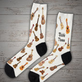 名前の付いたウクレレ模様 ソックス