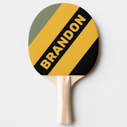名前の付いたオはっきりしたリーブストライプナイトライト 卓球ラケット (正面)