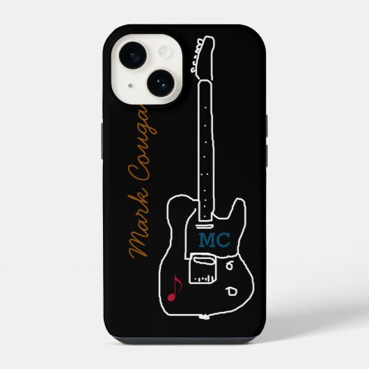 名前の付いたギター iPhoneケース (裏面)