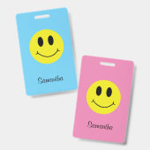 名前の付いたクラシックグリニング顔 バッジ (表裏)