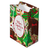 名前の付いたクリスマスシュガークッキー ミディアムペーパーバッグ (正面アングル)