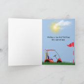 名前の付いたゴルフボールオンティー カード (内部)