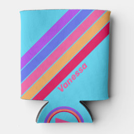 名前の付いたシーストライプグラスの 缶クーラー