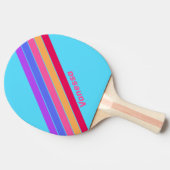 名前の付いたストライプのシーグラス 卓球ラケット (横)