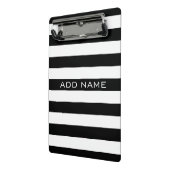 名前の付いたストライプの白黒のパターン ミニクリップボード (アングル2)