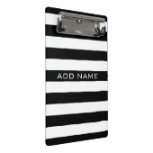 名前の付いたストライプの白黒のパターン ミニクリップボード (アングル)