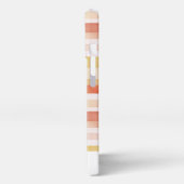 名前の付いたストライプ水色の色 iPhoneケース (左側面)