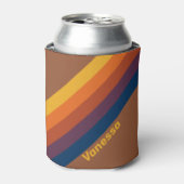 名前の付いたストライプ焼き粘土の 缶クーラー (缶正面)