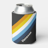 名前の付いたストライプ石炭夜間 缶クーラー (缶正面)