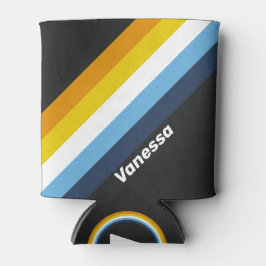 名前の付いたストライプ石炭夜間 缶クーラー