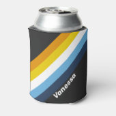 名前の付いたストライプ石炭夜間 缶クーラー (缶裏面)