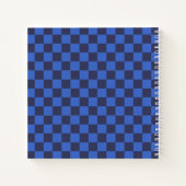 名前の付いたダーク市松模様にブルークロアチア語 ノートブック (裏面)