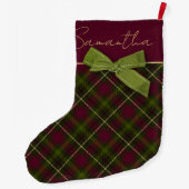 名前の付いたバーガンディとグリーンプライド ラージクリスマスストッキング (裏面)