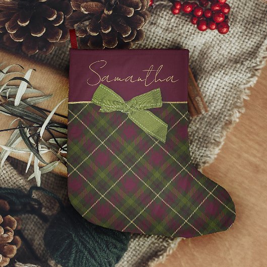 名前の付いたバーガンディとグリーンプライド ラージクリスマスストッキング