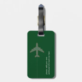 名前の付いたパーソナライズされた緑色の荷札 ラゲッジタグ (裏面縦)