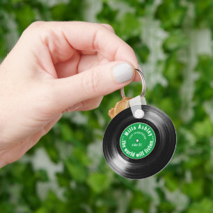 名前の付いたビニールレコードpromo keychain キーホルダー