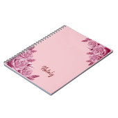 名前の付いたピンクの花組成物 ノートブック (左側)