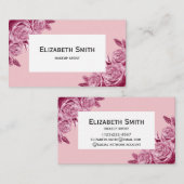 名前の付いたピンクの花組成物 名刺 (正面/裏面)