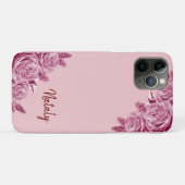 名前の付いたピンクの花組成物 Case-Mate iPhoneケース (裏面(横))