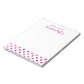 名前の付いたピンクウォーター水玉模様 ノートパッド (回転)