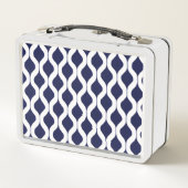 名前の付いたピンク、白航海の、青のいかり メタルランチボックス (裏面)