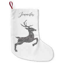 名前の付いたフェイクグリッターテクスチャの灰色の鹿の形状