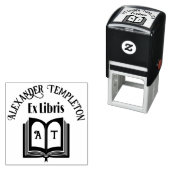 名前の付いたブックを開く,ページ上のイニシャル"Ex Libris" セルフインキングスタンプ (インサイチュ)