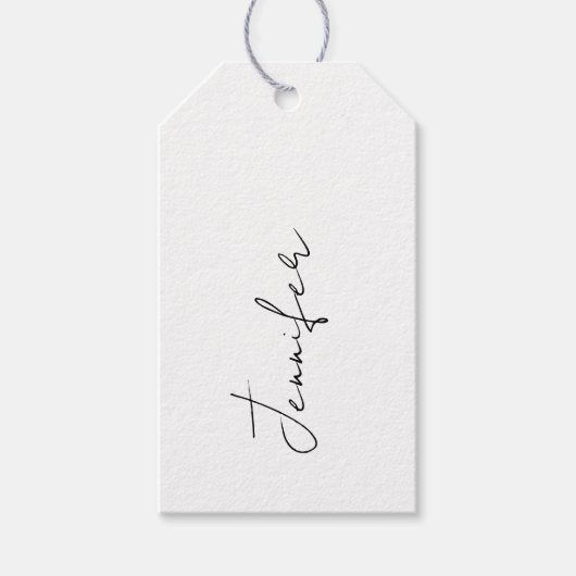 名前の付いたブライダルシャワーのギフトラベル。 ギフトタグ (正面)