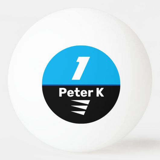 名前の付いたプレーヤーボール 卓球ボール (正面)