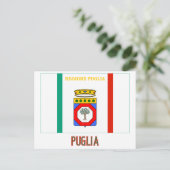 名前の付いたプーリア国旗 ポストカード (スタンド正面)