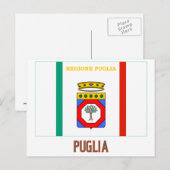 名前の付いたプーリア国旗 ポストカード (正面/裏面)